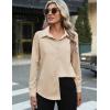 imageZeagoo Womens Button Down Shirt Long Sleeve ClassicFit Dress Shirts Solid Work Office BlouseBeige