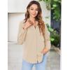 imageZeagoo Womens Button Down Shirt Long Sleeve ClassicFit Dress Shirts Solid Work Office BlouseBeige