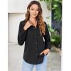 imageZeagoo Womens Button Down Shirt Long Sleeve ClassicFit Dress Shirts Solid Work Office BlouseBlack