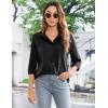 imageZeagoo Womens Button Down Shirt Long Sleeve ClassicFit Dress Shirts Solid Work Office BlouseBlack