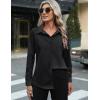 imageZeagoo Womens Button Down Shirt Long Sleeve ClassicFit Dress Shirts Solid Work Office BlouseBlack