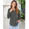 imageZeagoo Womens Button Down Shirt Long Sleeve ClassicFit Dress Shirts Solid Work Office BlouseDark Grey