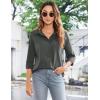 imageZeagoo Womens Button Down Shirt Long Sleeve ClassicFit Dress Shirts Solid Work Office BlouseDark Grey