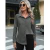imageZeagoo Womens Button Down Shirt Long Sleeve ClassicFit Dress Shirts Solid Work Office BlouseDark Grey