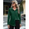 imageZeagoo Womens Button Down Shirt Long Sleeve ClassicFit Dress Shirts Solid Work Office BlouseGreen