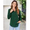imageZeagoo Womens Button Down Shirt Long Sleeve ClassicFit Dress Shirts Solid Work Office BlouseGreen