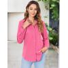 imageZeagoo Womens Button Down Shirt Long Sleeve ClassicFit Dress Shirts Solid Work Office BlouseHot Pink