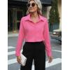 imageZeagoo Womens Button Down Shirt Long Sleeve ClassicFit Dress Shirts Solid Work Office BlouseHot Pink