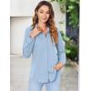 imageZeagoo Womens Button Down Shirt Long Sleeve ClassicFit Dress Shirts Solid Work Office BlouseLight Blue