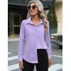 imageZeagoo Womens Button Down Shirt Long Sleeve ClassicFit Dress Shirts Solid Work Office BlouseLight Purple