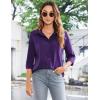 imageZeagoo Womens Button Down Shirt Long Sleeve ClassicFit Dress Shirts Solid Work Office BlousePurple