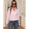 imageZeagoo Womens Button Down Shirt Long Sleeve ClassicFit Dress Shirts Solid Work Office BlouseStriped Pink