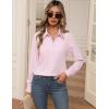 imageZeagoo Womens Button Down Shirt Long Sleeve ClassicFit Dress Shirts Solid Work Office BlouseStriped Pink