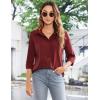 imageZeagoo Womens Button Down Shirt Long Sleeve ClassicFit Dress Shirts Solid Work Office BlouseWine Red