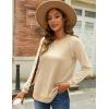 imageZeagoo Womens Long Sleeve Shirts Lightweight Cable Knit Sleeve Shirts Trendy Fall Tunic TopsBeige