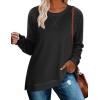imageZeagoo Womens Long Sleeve Shirts Lightweight Cable Knit Sleeve Shirts Trendy Fall Tunic TopsBlack