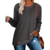 imageZeagoo Womens Long Sleeve Shirts Lightweight Cable Knit Sleeve Shirts Trendy Fall Tunic TopsDark Grey
