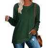 imageZeagoo Womens Long Sleeve Shirts Lightweight Cable Knit Sleeve Shirts Trendy Fall Tunic TopsGreen