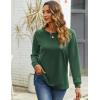 imageZeagoo Womens Long Sleeve Shirts Lightweight Cable Knit Sleeve Shirts Trendy Fall Tunic TopsGreen