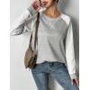 imageZeagoo Womens Long Sleeve Shirts Lightweight Cable Knit Sleeve Shirts Trendy Fall Tunic TopsGreywhite