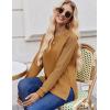 imageZeagoo Womens Long Sleeve Shirts Lightweight Cable Knit Sleeve Shirts Trendy Fall Tunic TopsLight Brown