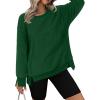imageZeagoo Womens Sherpa Fleece Jacket Pullover Crewneck Fuzzy Sweatshirts Long Sleeve Warm Thick Fall Winter Coats01green