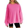 imageZeagoo Womens Sherpa Fleece Jacket Pullover Crewneck Fuzzy Sweatshirts Long Sleeve Warm Thick Fall Winter Coats01hot Pink