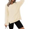 imageZeagoo Womens Sherpa Fleece Jacket Pullover Crewneck Fuzzy Sweatshirts Long Sleeve Warm Thick Fall Winter CoatsBeige