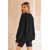 imageZeagoo Womens Sherpa Fleece Jacket Pullover Crewneck Fuzzy Sweatshirts Long Sleeve Warm Thick Fall Winter CoatsBlack