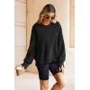 imageZeagoo Womens Sherpa Fleece Jacket Pullover Crewneck Fuzzy Sweatshirts Long Sleeve Warm Thick Fall Winter CoatsBlack