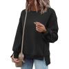 imageZeagoo Womens Sherpa Fleece Jacket Pullover Crewneck Fuzzy Sweatshirts Long Sleeve Warm Thick Fall Winter CoatsBlack
