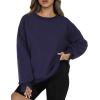 imageZeagoo Womens Sherpa Fleece Jacket Pullover Crewneck Fuzzy Sweatshirts Long Sleeve Warm Thick Fall Winter CoatsBlue