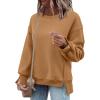 imageZeagoo Womens Sherpa Fleece Jacket Pullover Crewneck Fuzzy Sweatshirts Long Sleeve Warm Thick Fall Winter CoatsBrown