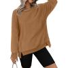 imageZeagoo Womens Sherpa Fleece Jacket Pullover Crewneck Fuzzy Sweatshirts Long Sleeve Warm Thick Fall Winter CoatsBrown