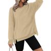 imageZeagoo Womens Sherpa Fleece Jacket Pullover Crewneck Fuzzy Sweatshirts Long Sleeve Warm Thick Fall Winter CoatsKhaki