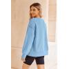 imageZeagoo Womens Sherpa Fleece Jacket Pullover Crewneck Fuzzy Sweatshirts Long Sleeve Warm Thick Fall Winter CoatsLight Blue