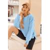 imageZeagoo Womens Sherpa Fleece Jacket Pullover Crewneck Fuzzy Sweatshirts Long Sleeve Warm Thick Fall Winter CoatsLight Blue