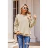 imageZeagoo Womens Sherpa Fleece Jacket Pullover Crewneck Fuzzy Sweatshirts Long Sleeve Warm Thick Fall Winter CoatsLight Khaki 01