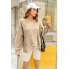 imageZeagoo Womens Sherpa Fleece Jacket Pullover Crewneck Fuzzy Sweatshirts Long Sleeve Warm Thick Fall Winter CoatsLight Khaki 01