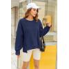 imageZeagoo Womens Sherpa Fleece Jacket Pullover Crewneck Fuzzy Sweatshirts Long Sleeve Warm Thick Fall Winter CoatsNavy Blue 02