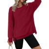 imageZeagoo Womens Sherpa Fleece Jacket Pullover Crewneck Fuzzy Sweatshirts Long Sleeve Warm Thick Fall Winter CoatsWine Red