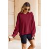 imageZeagoo Womens Sherpa Fleece Jacket Pullover Crewneck Fuzzy Sweatshirts Long Sleeve Warm Thick Fall Winter CoatsWine Red