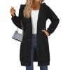 imageZeagoo Womens Zip Up Hoodies Long Sleeve Long Tunic Sweatshirts Oversized Fleece Casual 2025 Fall Jacket Coat with Pocket01 Black