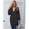 imageZeagoo Womens Zip Up Hoodies Long Sleeve Long Tunic Sweatshirts Oversized Fleece Casual 2025 Fall Jacket Coat with PocketDark Grey
