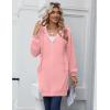 imageZeagoo Womens Zip Up Hoodies Long Sleeve Long Tunic Sweatshirts Oversized Fleece Casual 2025 Fall Jacket Coat with PocketPink