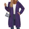 imageZeagoo Womens Zip Up Hoodies Long Sleeve Long Tunic Sweatshirts Oversized Fleece Casual 2025 Fall Jacket Coat with PocketPurple
