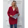imageZeagoo Womens Zip Up Hoodies Long Sleeve Long Tunic Sweatshirts Oversized Fleece Casual 2025 Fall Jacket Coat with PocketRed
