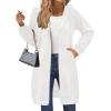 imageZeagoo Womens Zip Up Hoodies Long Sleeve Long Tunic Sweatshirts Oversized Fleece Casual 2025 Fall Jacket Coat with PocketWhite