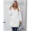 imageZeagoo Womens Zip Up Hoodies Long Sleeve Long Tunic Sweatshirts Oversized Fleece Casual 2025 Fall Jacket Coat with PocketWhite