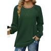 imageZeagoo Womens Long Sleeve Shirts Lightweight Cable Knit Sleeve Shirts Trendy Fall Tunic TopsGreen